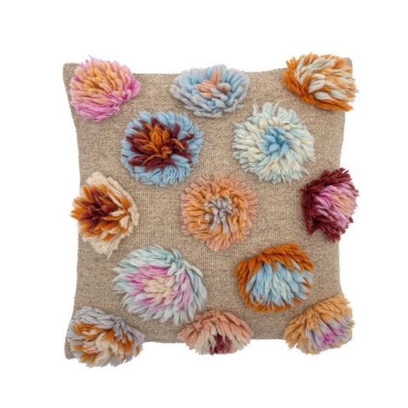 Bloomingville Other - NEW Bloomingville Somma Pillow Floral Tufted Multi Colorful Wool
